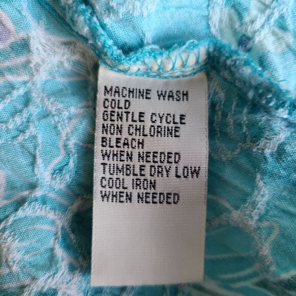 Studio Ease Dress & Button Top 2 Piece Set Women's Size 14 Blue Floral Vintage - Picture 8 of 9